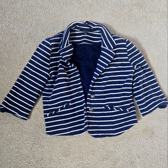 Express Nautical Striped Blazer, Size Large - Picture 1 of 2